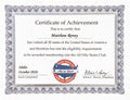 All Fifty Club Membership and Certificate