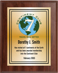 Continent Club Plaque - 7 x 9, cherry